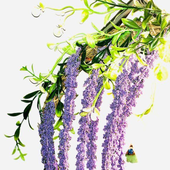 Magical Fairy Wreath with Agate, Bamboo, Polymer Clay, New, Handmade by Me! - Picture 3 of 5